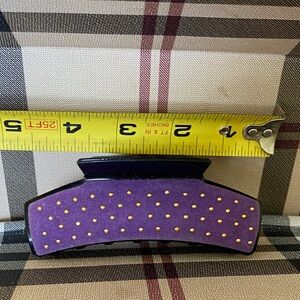 Vintage Purple Velvet Gold Studs Hair Accessory